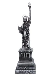 Vintage Metal USA Özgürlük Heykeli Gümüş 32 cm thumbnail 8