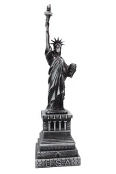 Vintage Metal USA Özgürlük Heykeli Gümüş 32 cm thumbnail 9
