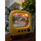 TechTic Tv Şekilli Işıklı Mini Akvaryum Beta Balık Tankı Led Aydınlatma Termostatik Isıtma Vintage thumbnail 1