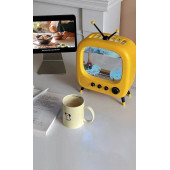 TechTic Tv Şekilli Işıklı Mini Akvaryum Beta Balık Tankı Led Aydınlatma Termostatik Isıtma Vintage thumbnail 3