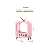 TechTic Tv Şekilli Işıklı Mini Akvaryum Beta Balık Tankı Led Aydınlatma Termostatik Isıtma Vintage thumbnail 5