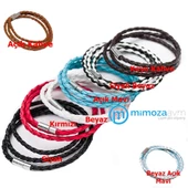 Pratik Tak Çıkar Deri Erkek Kadın Bileklik Paslanmaz Çelik Uç - 8