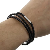 Pratik Tak Çıkar Deri Erkek Kadın Bileklik Paslanmaz Çelik Uç - 2