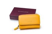 SANLINE 2754 Hakiki Deri Kadın Cüzdan - Sarı - 1