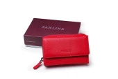 SANLINE 2754 Hakiki Deri Kadın Cüzdan - Kırmızı - 1
