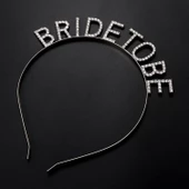 Gümüş Kaplama Kristal Taşlı Bride To Be Gelin Tacı 16x17 cm thumbnail 2