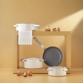 Schafer Moonlight Seramik Tencere Seti 7 Parça-Krem - 1