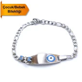 FerizZ 316L Çelik Mavi Nazar Boncuklu Yusufçuk Çocuk Bileklik BLK-957 thumbnail 1