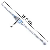 FerizZ 316L Çelik Mavi Nazar Boncuklu Yusufçuk Çocuk Bileklik BLK-957 thumbnail 2