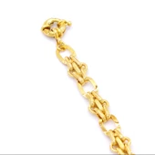 22 Ayar Altın Kaplama Işıltılı Zincir Kadın Bileklik BLK-426 thumbnail 5