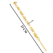 22 Ayar Altın Kaplama Işıltılı Zincir Kadın Bileklik BLK-426 thumbnail 4