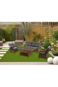 adımshops MENEKŞE 3+1+1+2puf+masa Rattan Bahçe Balkon Mobilyası, 7 Kişilik Bahçe Takımı thumbnail 2