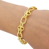 22 Ayar Altın Kaplama Işıltılı Zincir Kadın Bileklik BLK-426 thumbnail 6