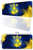 SonicTouch Sarı Lacivert Yıldız Kanaryalı Kaymaz Gaming Oyuncu Masaüstü Dikişsiz Siyah Klavye Mouse Pad 32x70Cm thumbnail 1