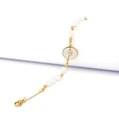 Altın Kaplama İnci Kadın Bileklik BLK-1003 thumbnail 1