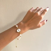 Altın Kaplama İnci Kadın Bileklik BLK-1003 thumbnail 2