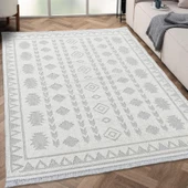 Trinket Serisi Krem Yumuşak Bukle Dekoratif Kilim T220B - 1