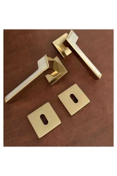 Albatros Gold Kare Rozetli Oda Kapı Kolu Koldoor 4 Takım thumbnail 1