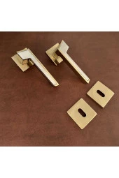 Albatros Gold Kare Rozetli Oda Kapı Kolu Koldoor 4 Takım thumbnail 6