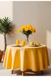 Klasik Yuvarlak Masa Örtüsü 160 cm thumbnail 1