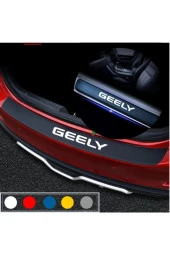 Geely İçin Uyumlu  Aksesuar Oto Bagaj Ve Kapı Eşiği özel yeni sticker Seti Karbon - 1
