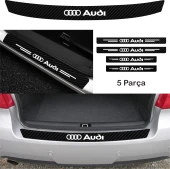 Audi İçin Uyumlu  Aksesuar Oto Bağaj Ve Kapı Eşiği özel yeni sticker Set Karbon - 1