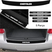 Chrysler İçin Uyumlu  Aksesuar Oto Bağaj Ve Kapı Eşiği özel yeni sticker Set Karbon - 1