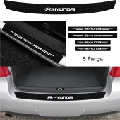 Hyundai Atos İçin Uyumlu  Aksesuar Oto Bağaj Ve Kapı Eşiği özel yeni sticker Set Karbon - 1