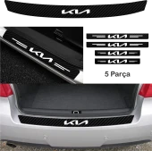 Kia İçin Uyumlu  Aksesuar Oto Bağaj Ve Kapı Eşiği özel yeni sticker Set Karbon - 1