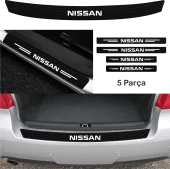 Nissan İçin Uyumlu  Aksesuar Oto Bağaj Ve Kapı Eşiği özel yeni sticker Set Karbon - 1