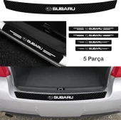 Subaru İçin Uyumlu  Aksesuar Oto Bağaj Ve Kapı Eşiği özel yeni sticker Set Karbon - 1