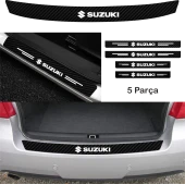 Suzuki İçin Uyumlu  Aksesuar Oto Bağaj Ve Kapı Eşiği özel yeni sticker Set Karbon - 1
