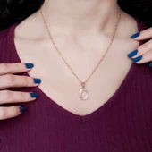 Çelik Kolye, O Harfli Kolye Altın Kaplama, Kadın Kolye KLY-289 thumbnail 2