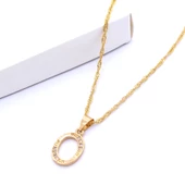 Çelik Kolye, O Harfli Kolye Altın Kaplama, Kadın Kolye KLY-289 thumbnail 3