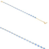 FerizZ 22 Ayar Altın Kaplama Açık Mavi Nazar Boncuklu Bileklik thumbnail 4