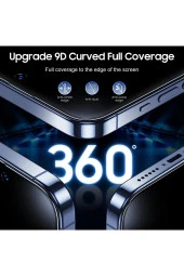 iPhone 15 Pro Hayalet Cam Ekran Koruyucu Tam Kaplayan Otomatik Hizalamalı Ahize Toz Korumalı HD - 3