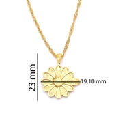 Çelik Kolye, Papatya Kolye Altın Kaplama KLY-254 thumbnail 3