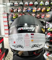 Sway 701 Deri Kaplı Yarı Camlı Elektrikli Bisiklet Motosiklet Scooter Kaskı XL Beden Siyah - 2