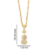 Çelik Kolye, Keman Kolye Altın Kaplama, Kadın Kolye KLY-234 thumbnail 3