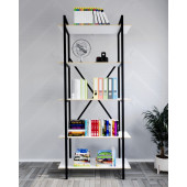 Eportatif Metal Kitaplık Raf 5 Raflı Kütüphane Beyaz 1353 - 1