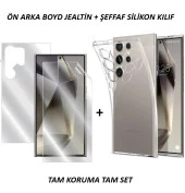 Galaxy S24 Ultra Uyumlu Ön+Arka Şeffaf Body Nano Jelatin ve Şeffaf Silikon Kılıf  Tam Set - 1