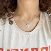 Çelik Kolye, Yonca Kolye, Paslanmaz Çelik Kadın Kolye KLY-395 thumbnail 2