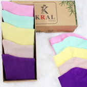 Kadın Çorap Dikişsiz Parfümlü (5 ÇİFT) Hediye Kutulu Bambu Patik Çorap Seti - 4