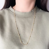 Çelik Zincir Altın Kaplama Küçük Toplu Model - ZN-222 thumbnail 2