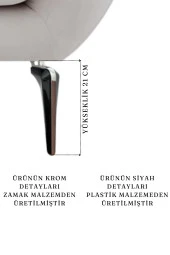 Wings Krom Siyah Mobilya Koltuk Ayağı Chester Komidin Tv Ünitesi Vestiyer Ayağı 21 Cm 4 Adet thumbnail 2