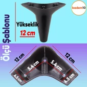 20'li Set Aspen Lüks Mobilya Koltuk Kanepe Tv Ünitesi Yükseltme Destek Ayağı 12 cm Siyah Ayakları - 2