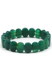 Yeşil Akik Doğal Taş Bileklik 10 x 14 mm Özel Kesim thumbnail 2