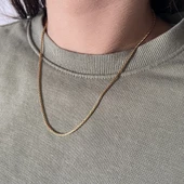 FerizZ Altın Kaplama 1mm Kalınlık Unisex İnce Zincir 45 cm ZN-239 thumbnail 2