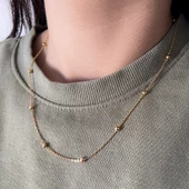 Çelik Zincir Altın Kaplama İnce Dorika Toplu Model ZN-237 thumbnail 2