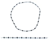 316L Çelik Siyah-Beyaz Zincir Erkek Set SET-137 - 1